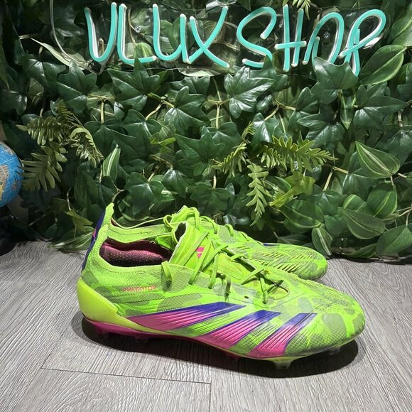 Adidas Predator Elite FG Green Pink Black GRINCH Men\'s Soccer Cleats Size 10.5